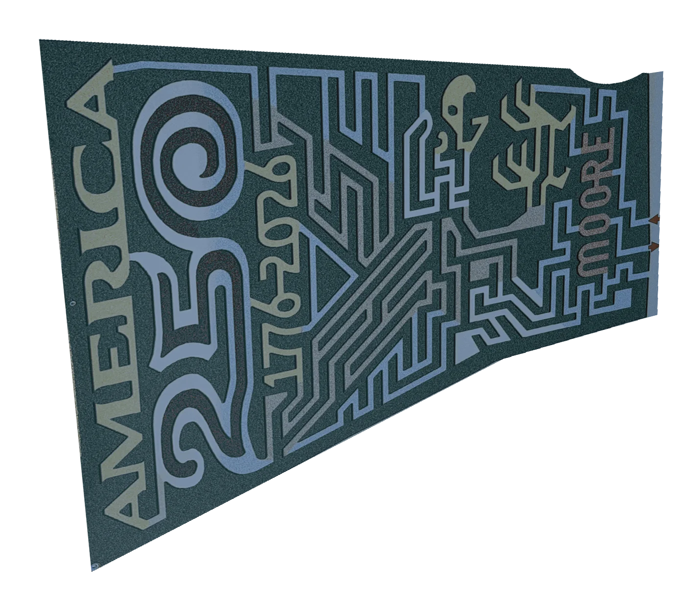 The maze map straightened and fitted to the shape of the field